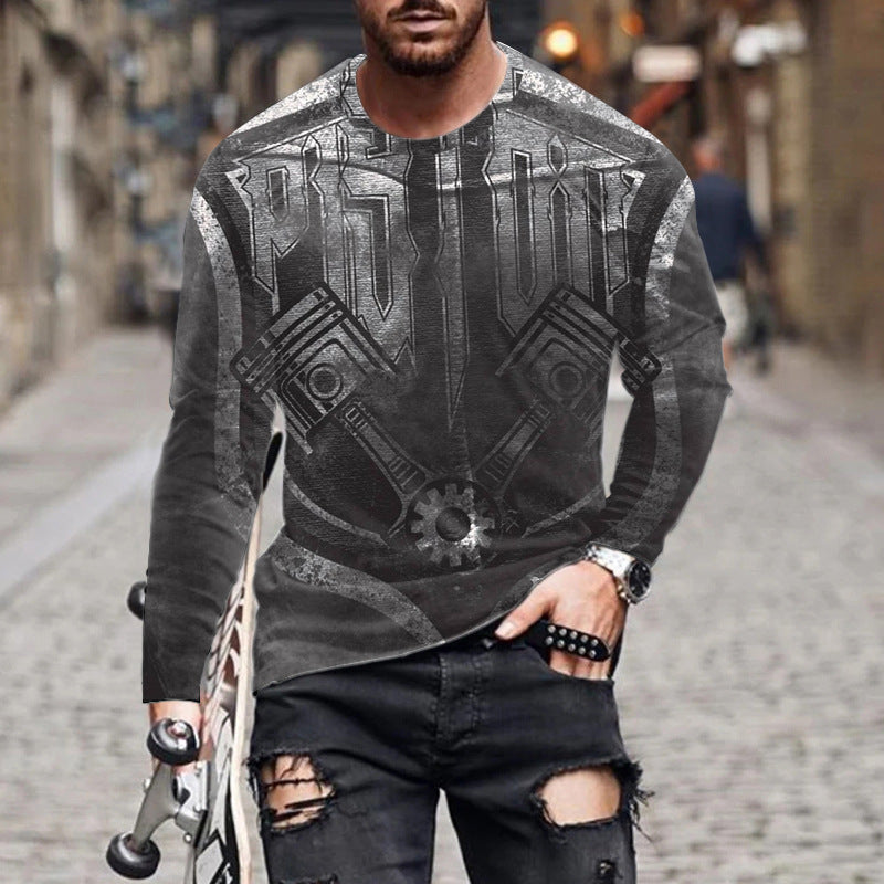 Men's Long-sleeved T-shirts Thin Tops Trendy Clothes