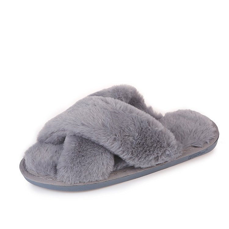 Home Cotton Slippers Non-slip Furry Slippers