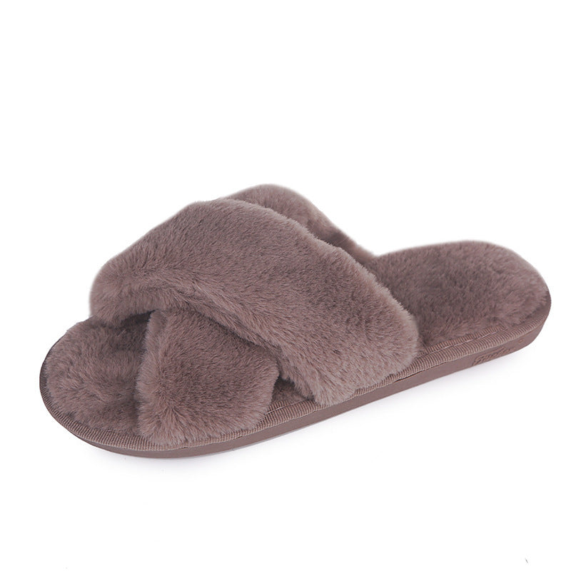 Home Cotton Slippers Non-slip Furry Slippers