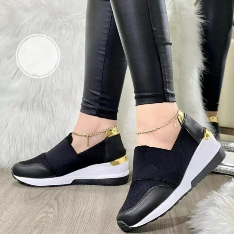 Women's Wedge Elastic Band Sports Casual Shoes