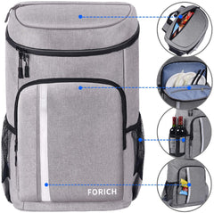 Backpack Cooler Leakproof Insulated Waterproof Backpack Cooler Bag, Lightweight Soft Beach Cooler Backpack for Men Women to Work Lunch Picnics Camping Hiking, 30 Cans