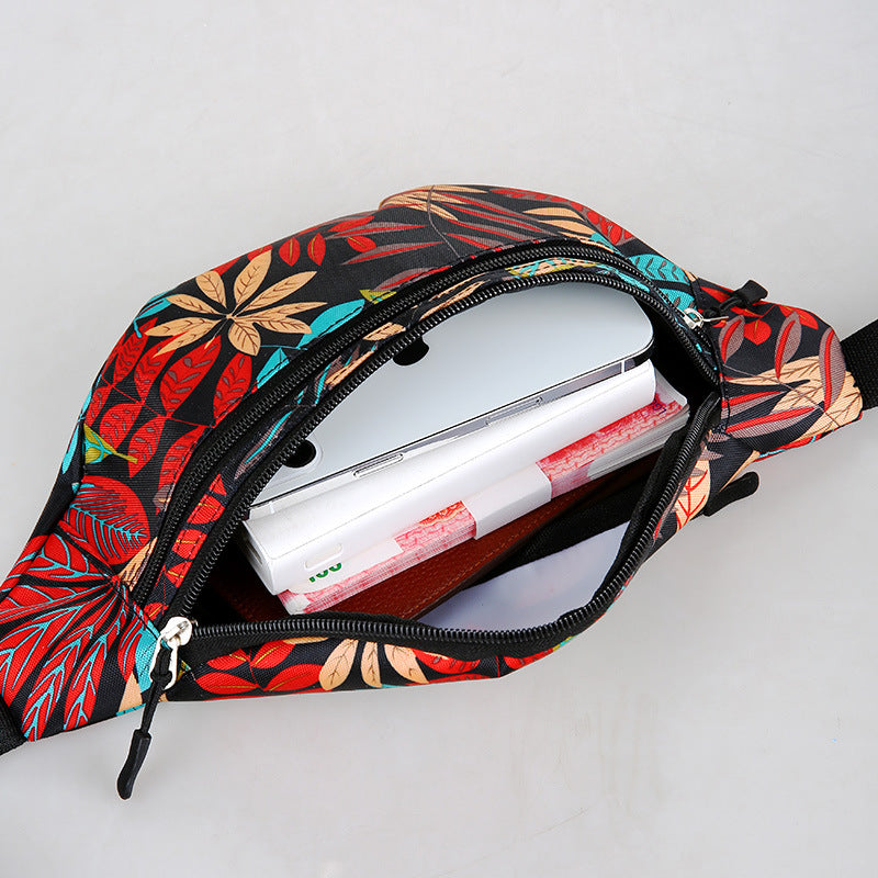 Women's Fashion Casual Nylon Multi-layer Waist Bag