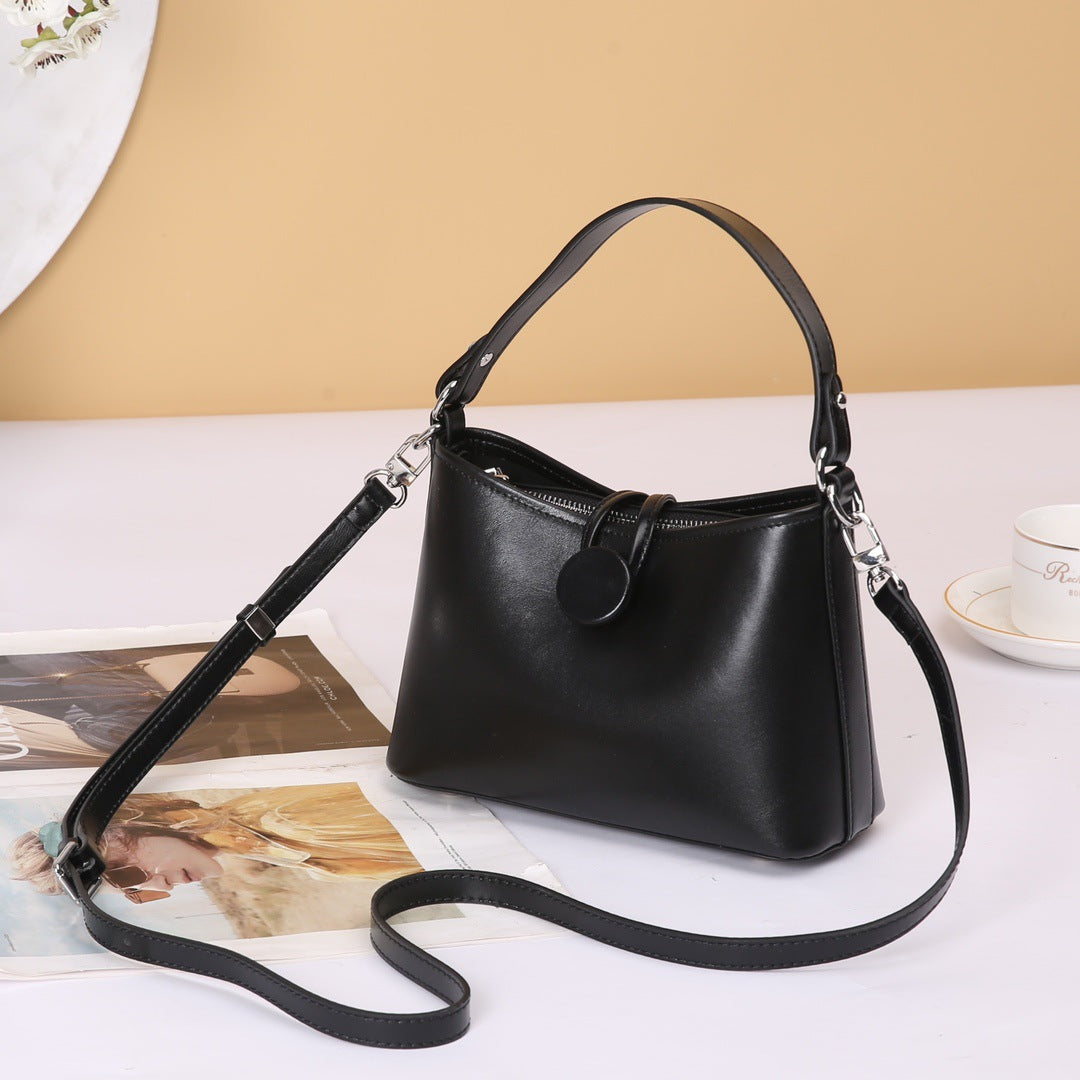 Genuine Cattlehide Leather Surface Tote Bag