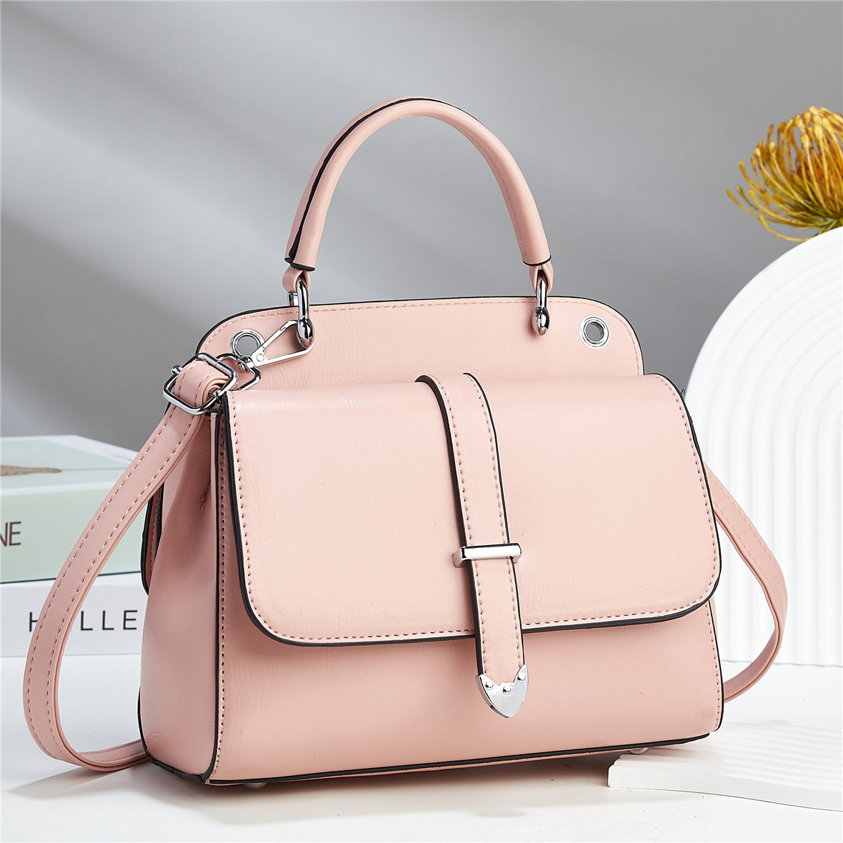 New Candy-colored Flip Texture One-shoulder Crossbody Handbag