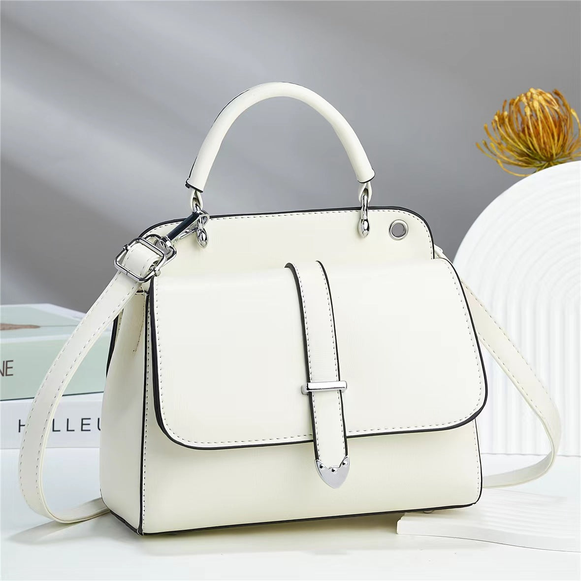 New Candy-colored Flip Texture One-shoulder Crossbody Handbag