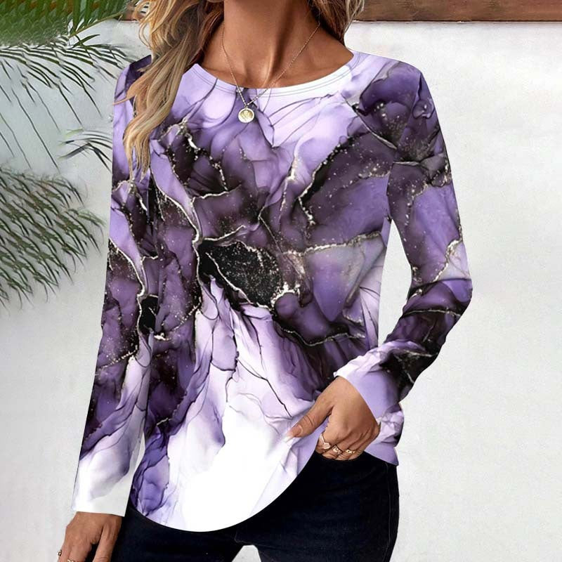 Print European And American Printed Complex Long Sleeve