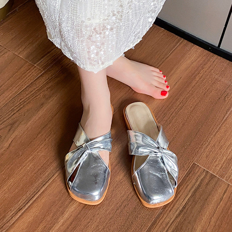 Women Summer Comfortable Flat Sandals Lazy One-step Half-slip Shoes